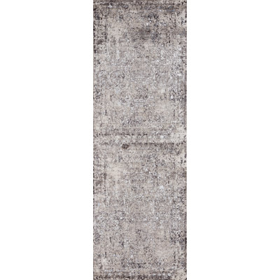 Tapis taupe / brun à motif abstrait Rummond