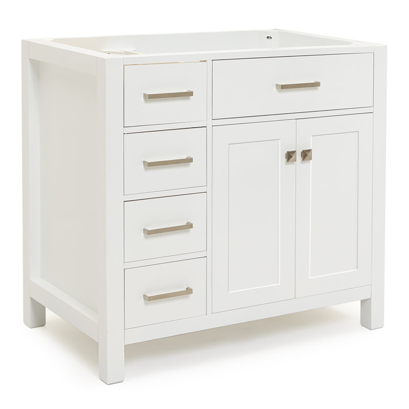 Base de meuble-lavabo simple 36 po Petrel seulement, Blanc