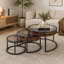 Petite table basse, table centrale ronde avec plateau en verre trempé-1001091268