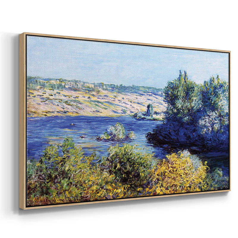 La seine à Vetheuil, 1881, reproduction d'art sur toile, H 25 po x l 37 po x P 2 po, Bois naturel
