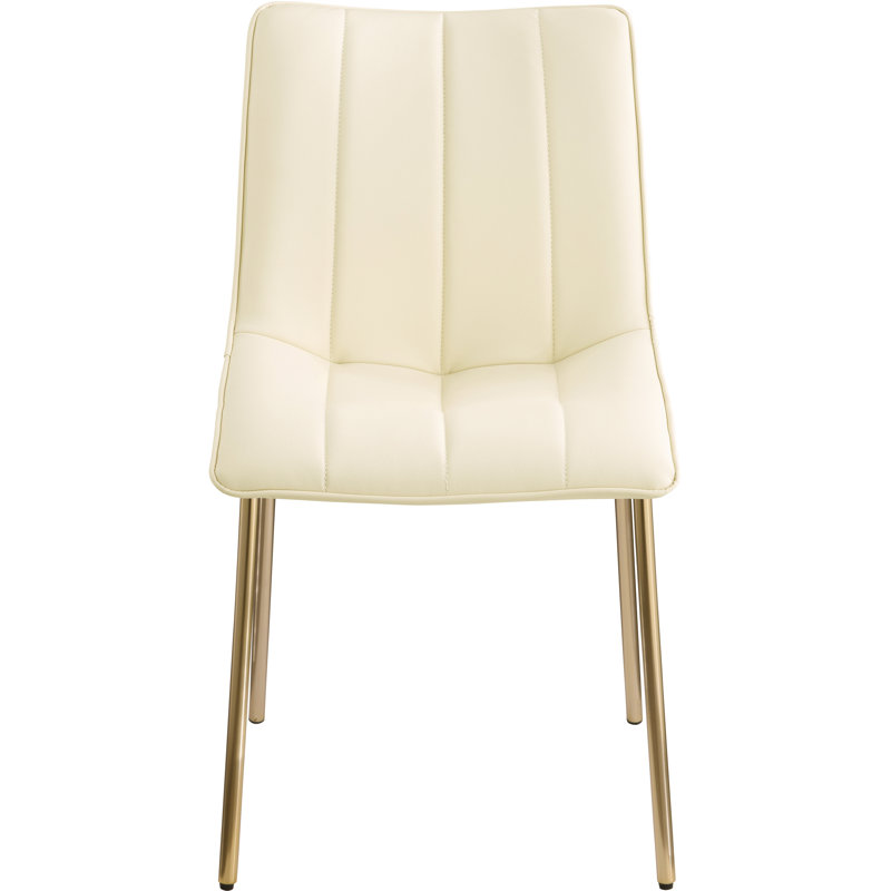 Isla Tufted Side Chair, Cream Vegan Leather