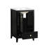 Meuble-lavabo de salle de bain 20 po - Noir, lavabo en céramique, lavabo à un tiroir facile à nettoyer, trop-plein intégré-237785764