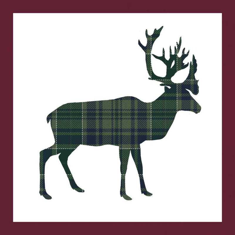Plaid Lodge I - vert marine, H 30 po x l 30 po x P 1,25 po