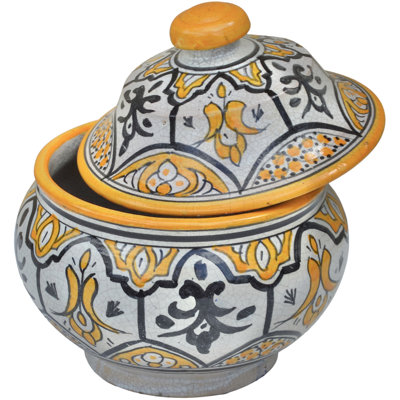 Centre de table marocain en céramique fabriqué à la main à la fin du 19e siècle