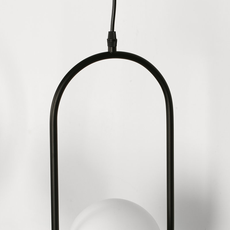 Luminaire suspendu pour îlot de cuisine 1 lumière 1 lumière Globe, Noir