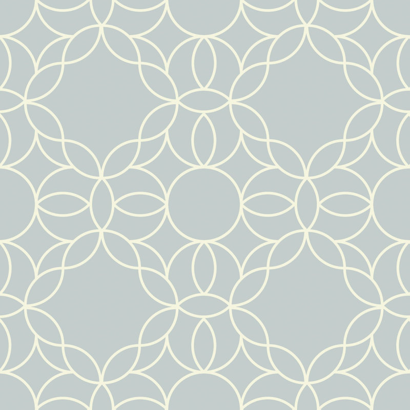 Bloom Ring - Pale Mineral Blue Wallpaper