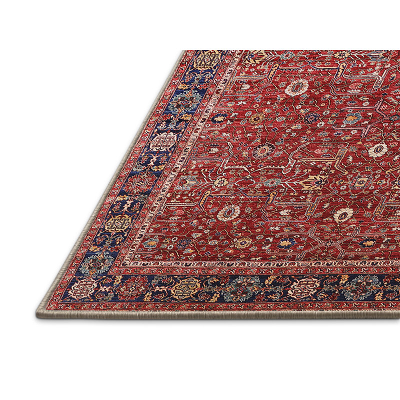 Tapis de style oriental rouge, Rectangle 7 pi x 10 pi