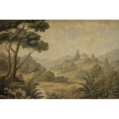 Vintage Landscape Mural Wallpaper Pastoral Countryside Traditional Scenic Wallpaper Removable Wall Decor