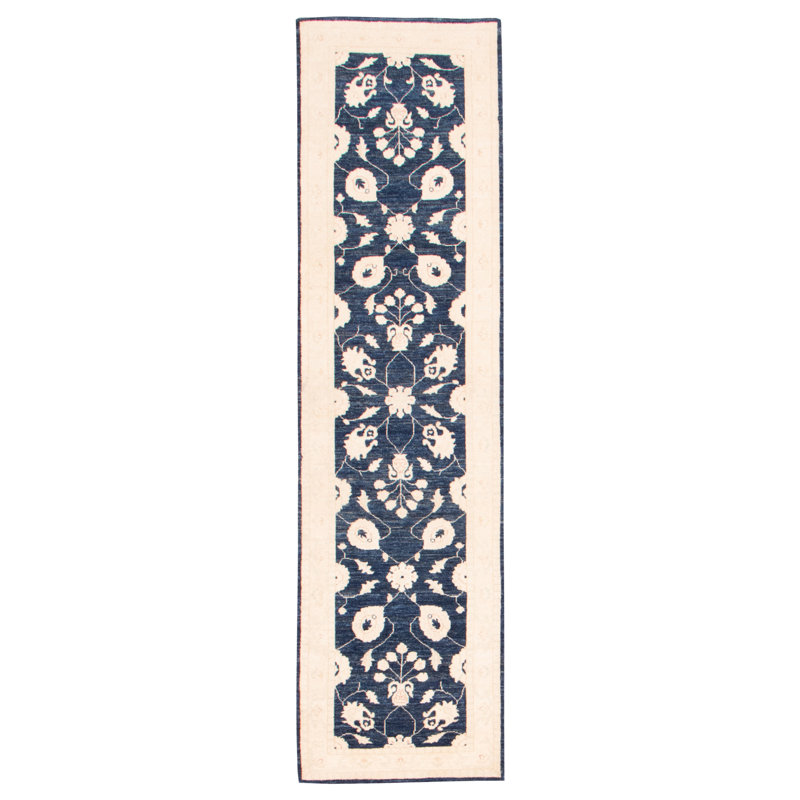 Tapis bleu foncé Chobi Finest 2 pi 7 po x 9 pi 8 po