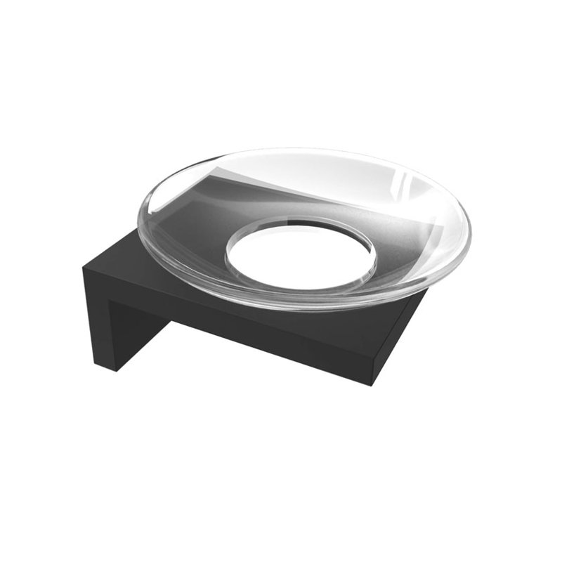 Plat de savon en verre Speers, Noir mat
