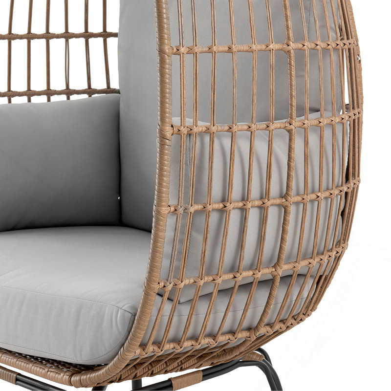 Fauteuil ovale autoportant Spezia en brun clair et gris