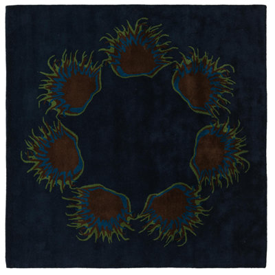 Tapis carré bleu marine Luna