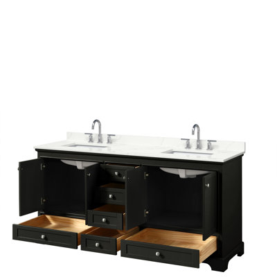 Deborah Free Standing Double Bathroom Vanity with Quartz Top