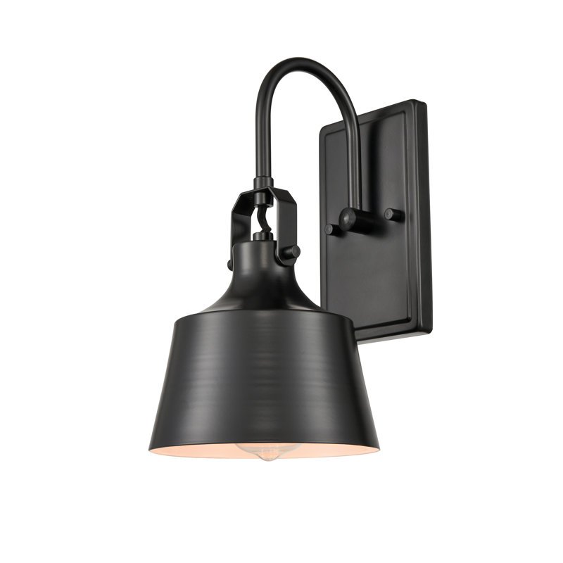 Deming LED Armed Sconce, Matte Black, Yes