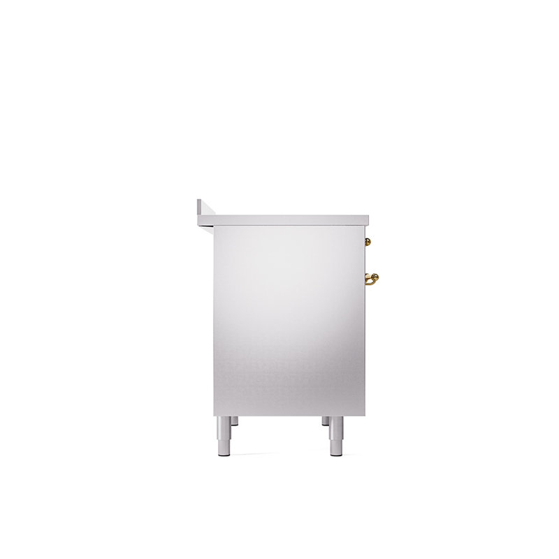 ILVE Nostalgie II Series 40 inch Induction Range with 6 Induction Elements (Glass Door), Stainless Steel/Brass