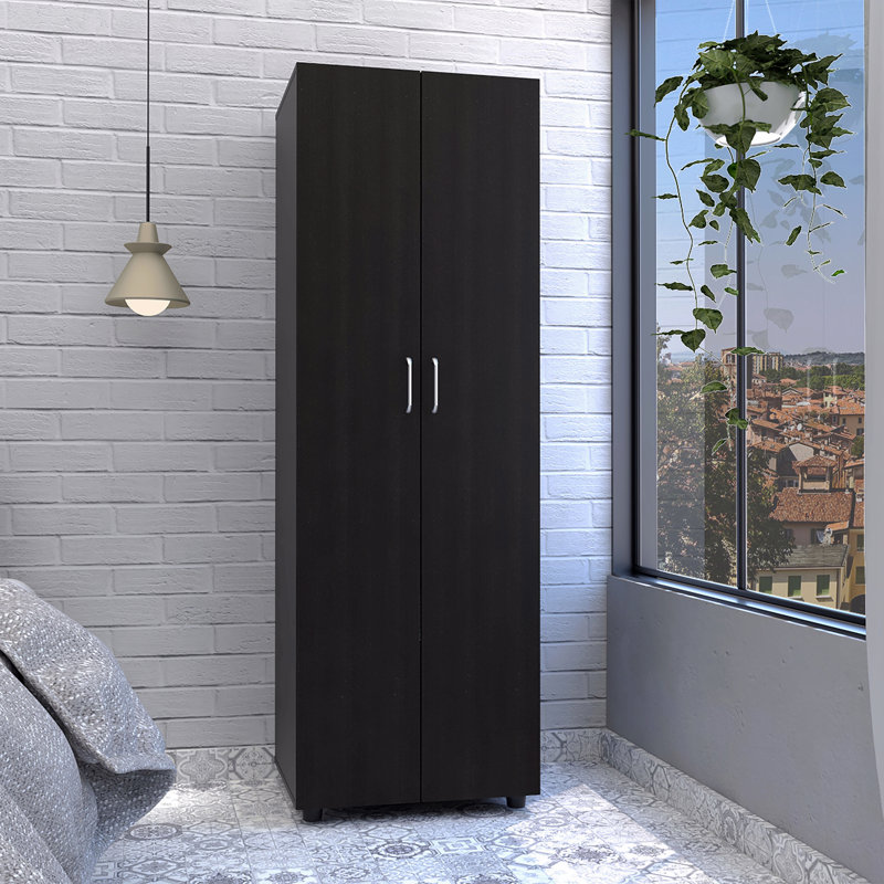 Armoire Armoire H 70,8 ", deux tablettes, tringle, armoire double porte