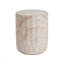 Table d'appoint extérieure / intérieure en béton léger, table d'appoint en finition travertin cylindrique