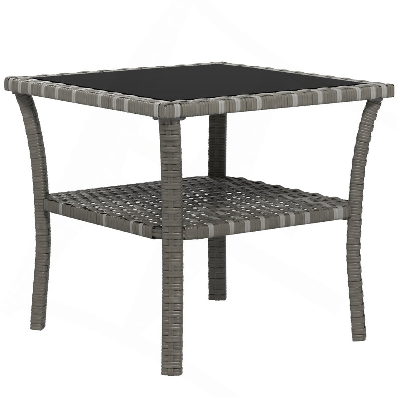 Ranaya Square Outdoor Side Table , 19.8 " W 19.8 " D, Mixed Gray