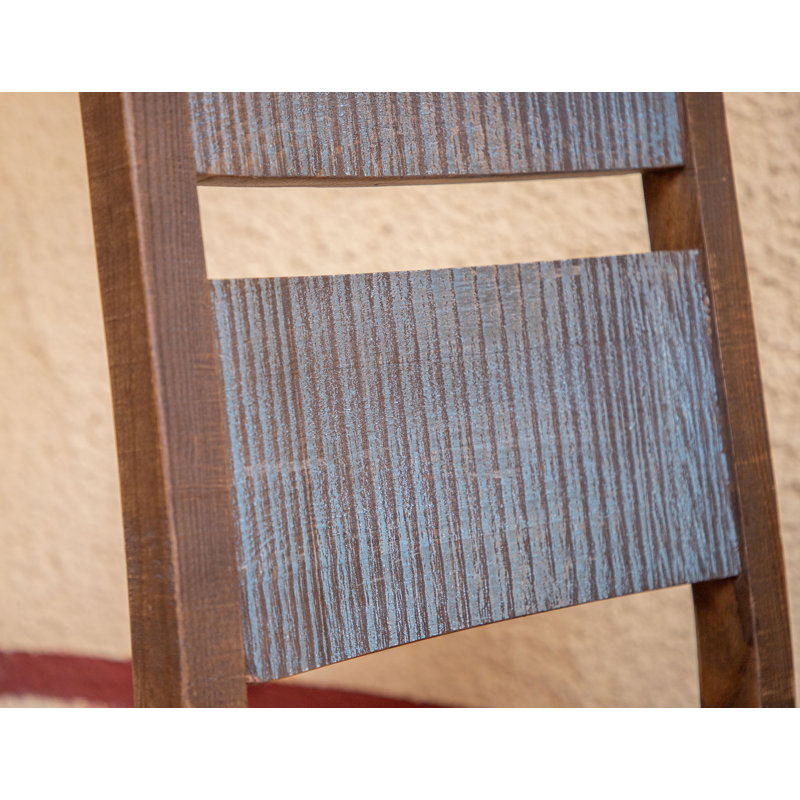 Chaise Dobby en bois massif - Siège en similicuir - Finition multicolore