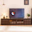 Meuble télé rétro en bois massif noir-1432812324