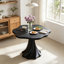 Table de salle à manger ronde moderne de 94 cm (37 po) avec plateau en forme de pétale, en fibre de verre, sur pied central, pour 2 à 4 personnes. Parfait pour un coin repas, une salle à manger, une cuisine ou un appartement.