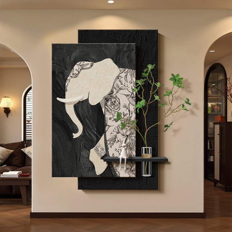 Black Rectangle Sandstone Wall art, 47.24" H x 31.5" W