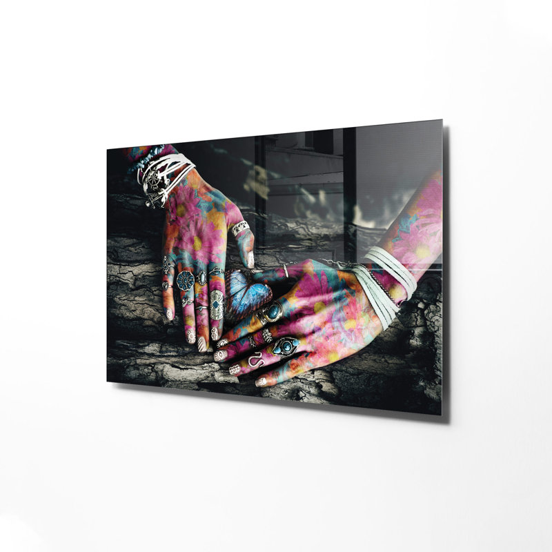Superbe peinture murale en verre trempé 27,6 po x 39,4 po | 100% verre trempé, épaisseur: 0,16 pouce | Décoration élégante pour le salon ou le bureau, durable et facile à nettoyer, idée de cadeau parfaite