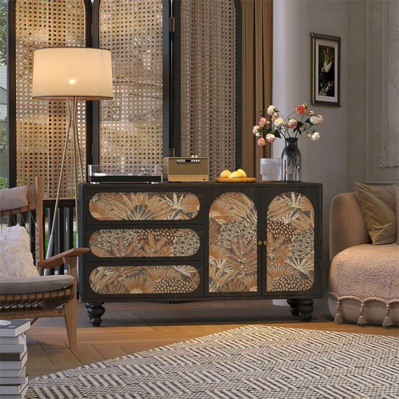 Walnut Two Door Three Drawer Sideboard