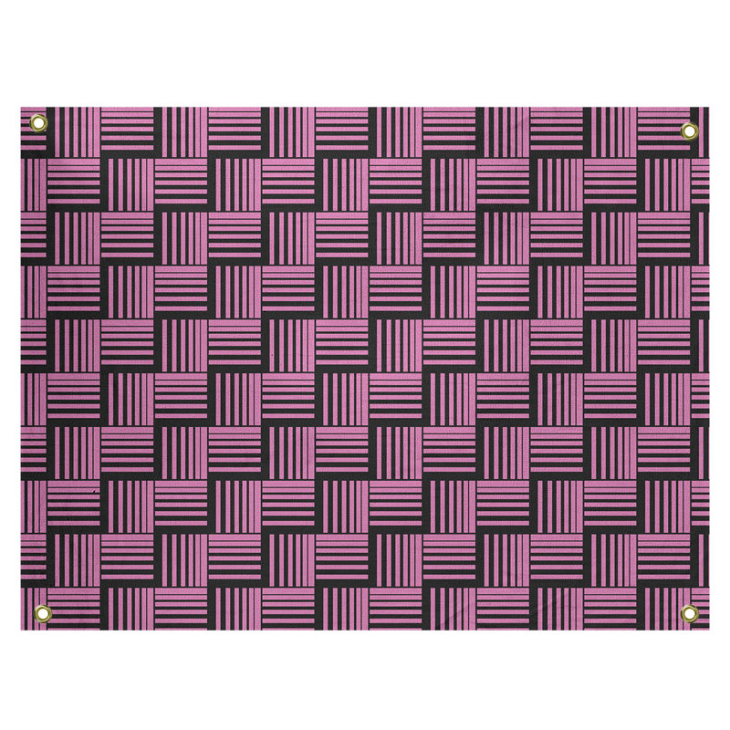 Tapisserie, H 50 po x l 59 po, Rose/noir