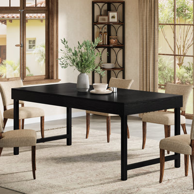 55-Inch Farmhouse Dining Table, Rectangular Kitchen Dinner Table
