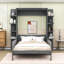 Grand lit escamotable mural avec canapé et tablettes, conception pliable peu encombrante-787459586