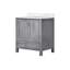 Meuble-lavabo gris patiné 30 po X P 22 po D, avec plateau en marbre de Carrare