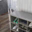 Banc de rangement pour chaussures, banc d'entrée avec coussin rembourré, étagère à chaussures à 3 niveaux avec tiroir et compartiments ouverts, gris