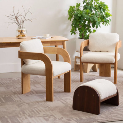 2-Piece Dining Chairs With Pillow Back, Solid Rubber Wood Frame Seating For Kitchen by Hokku Designs