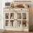 35.4 in Sideboard Buffet Cabinets with Glass Door, Buffet Cabinet with Storage, White Sideboard Cabinet with Drawer-645795811