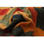 Tapis de bois one-of-kind à la main noué la new age anatolian orange/rouge/vert 4 pi 2 po x 6 pi, en laine de 1 po