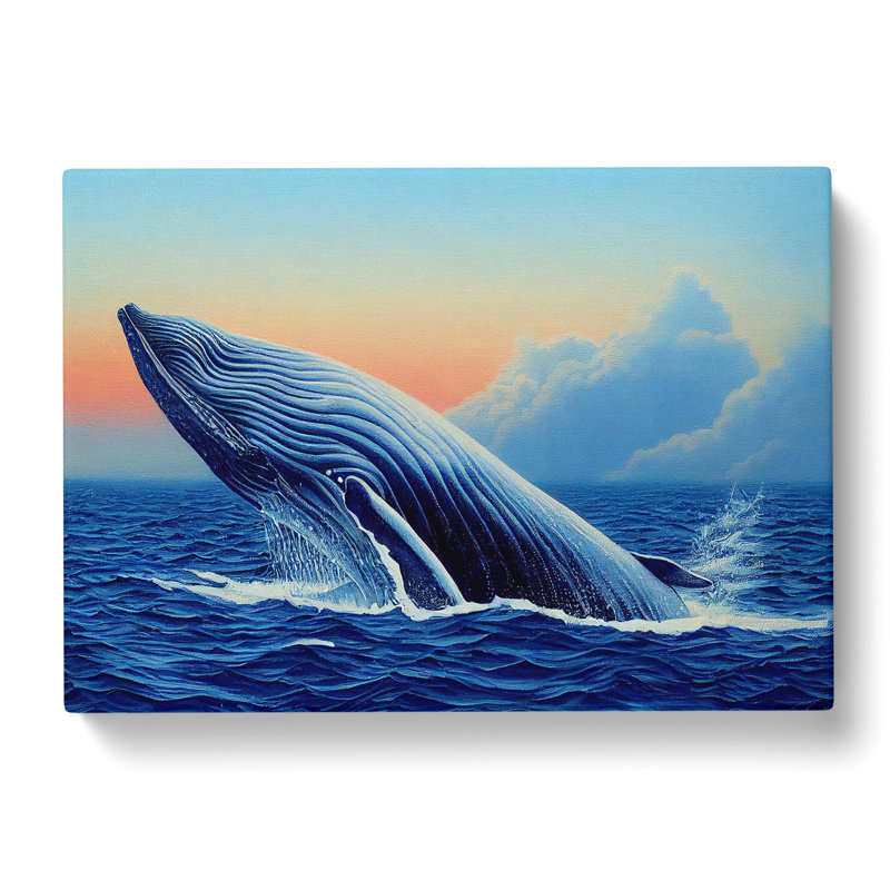 Whale Art Painting - Wrapped Canvas, 50cm H x 76cm W x 3cm D