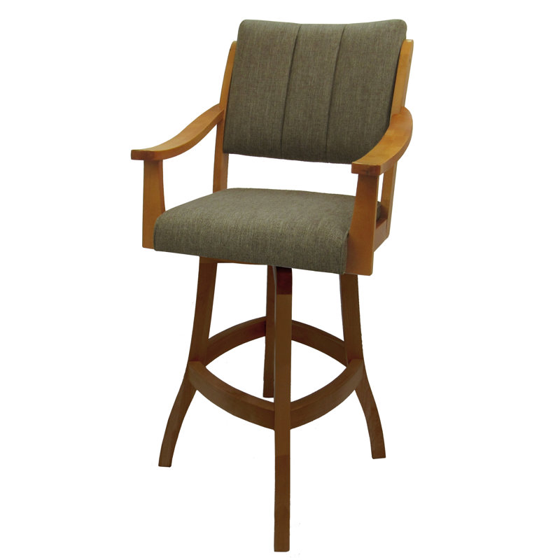 Haroldene Solid Wood Extra Tall Stool - Basin Beige - Natural, Honey, Counter Stool (26" Seat Height)