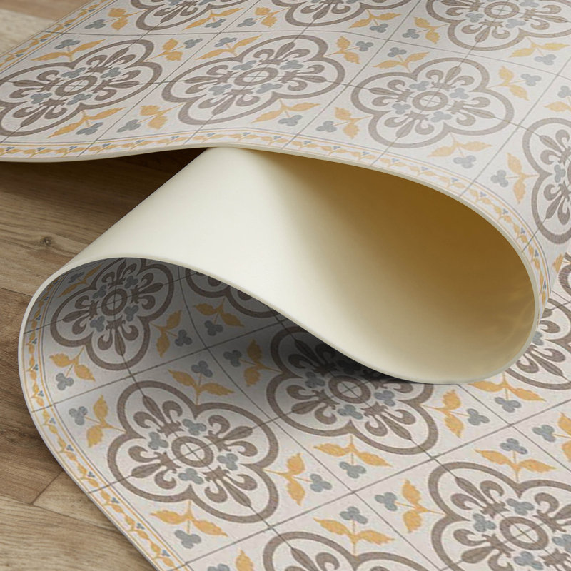 Santos Brown Easy to Clean Vinyl Mat, Runner 3' x 9'