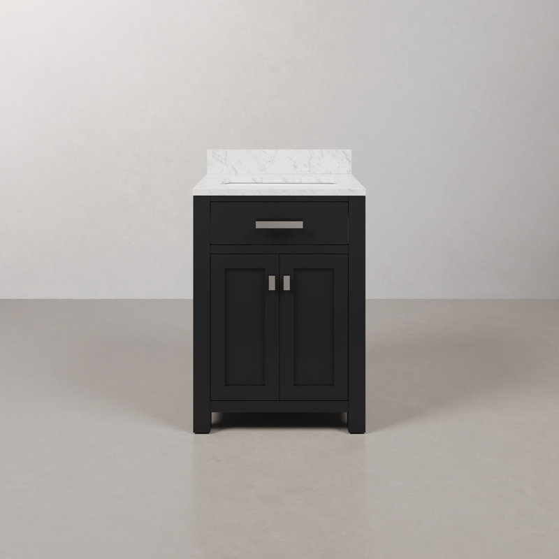 Ensemble de meuble-lavabo simple 24 po Minnetrista, Espresso, Chrome chrome