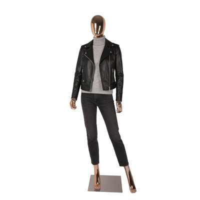 Mannequin féminin complet Kinfant - Mannequin féminin haut élégant avec base en métal stable, présentation de forme de robe Mannequin avec tête et accoudoirs réglables, mannequins amovibles or rose
