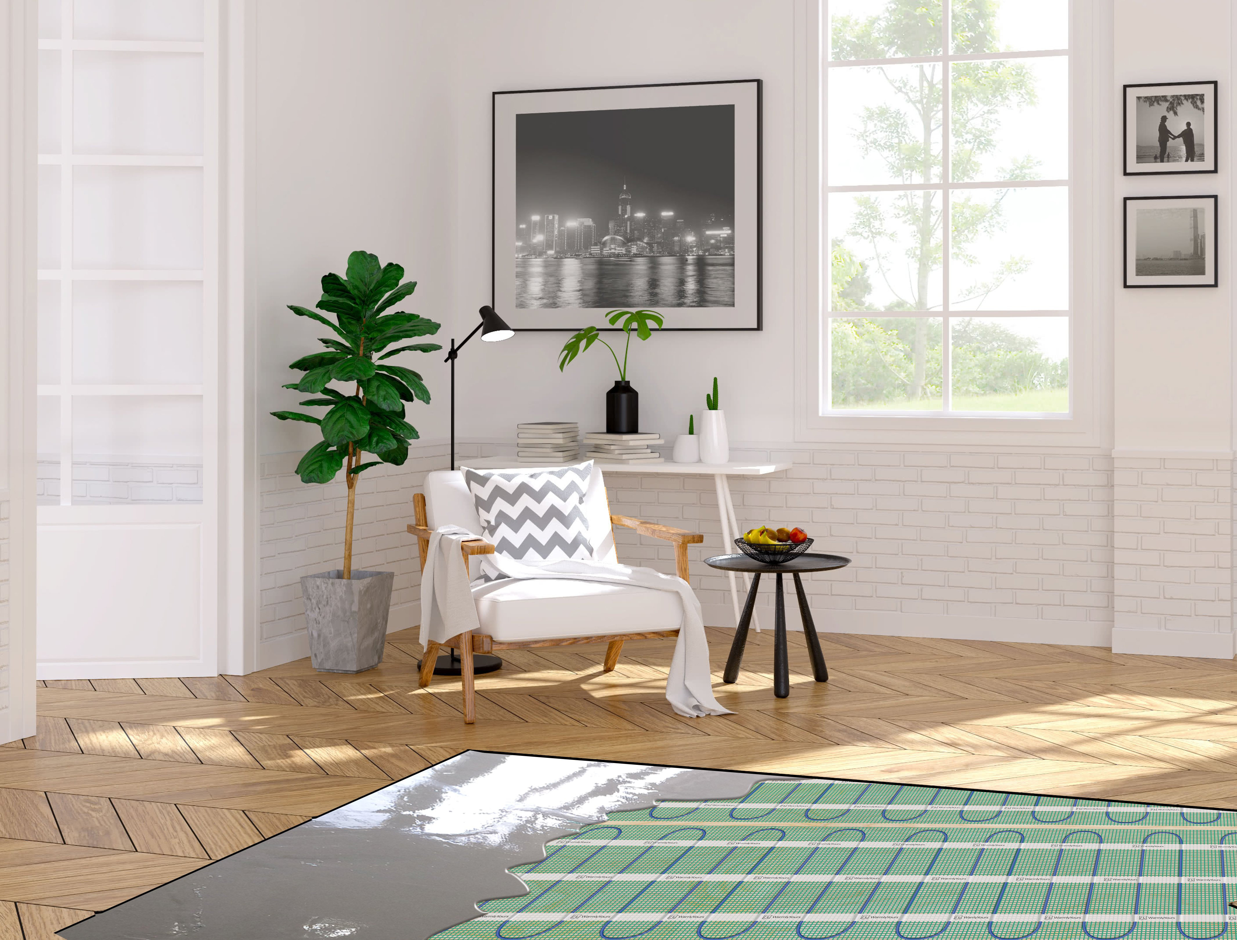 WarmlyYours TempZone Electric Floor Heating Easy Mat 120V for Tile