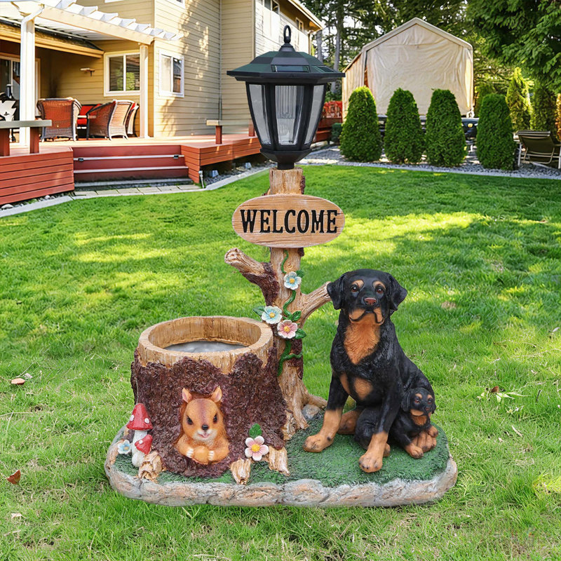 Statue jardinière Rottweiler