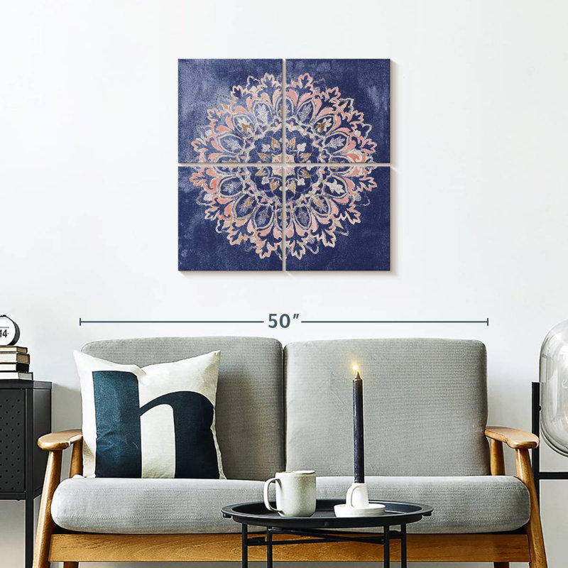 Kala Mandala Delight bleu marine, H 26 po x l 26 po