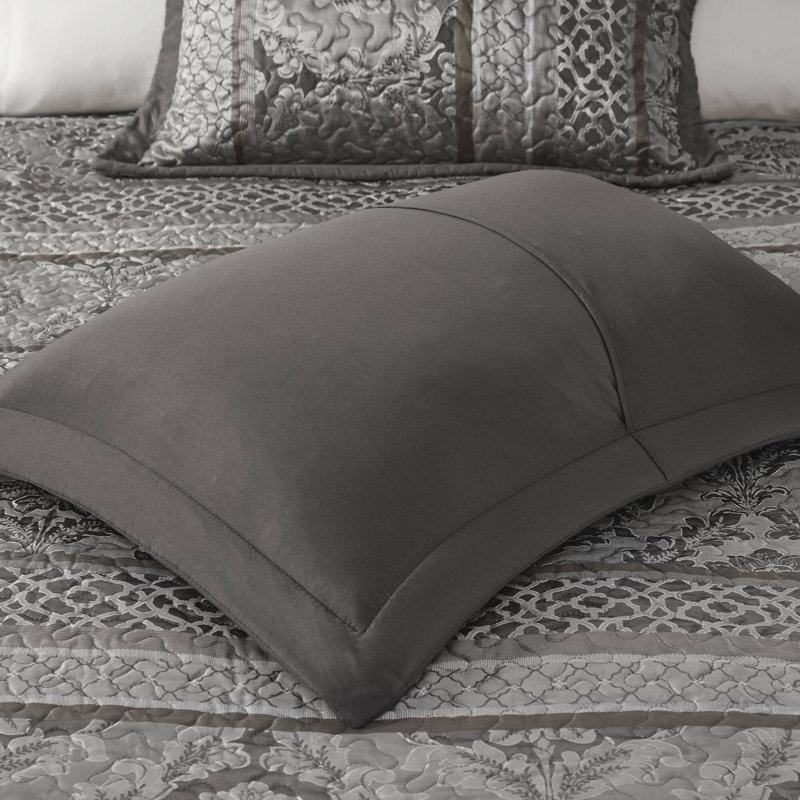 Ensemble de literie en jacquard réversible luxueux, polyester, décor moderne