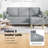 vidaXL Sofa Set with Cushion Light Grey Polyester-1100002308