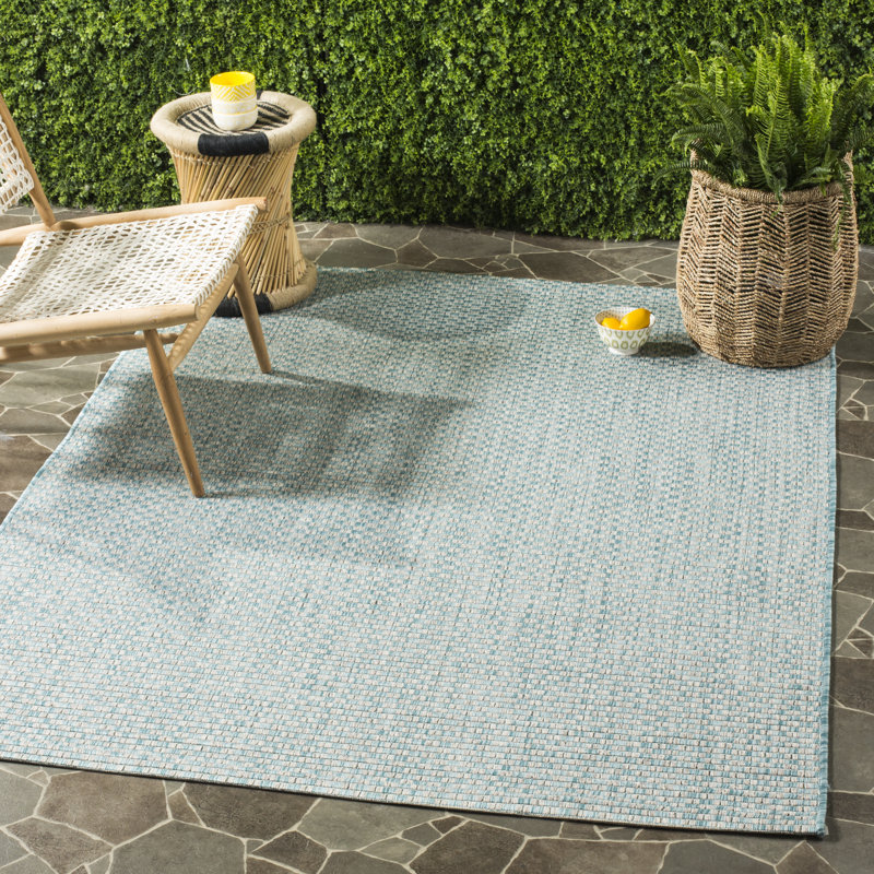 Tapis d'intérieur / extérieur à motif géométrique Herefordshire Performance, Rectangle 8 pi x 10 pi
