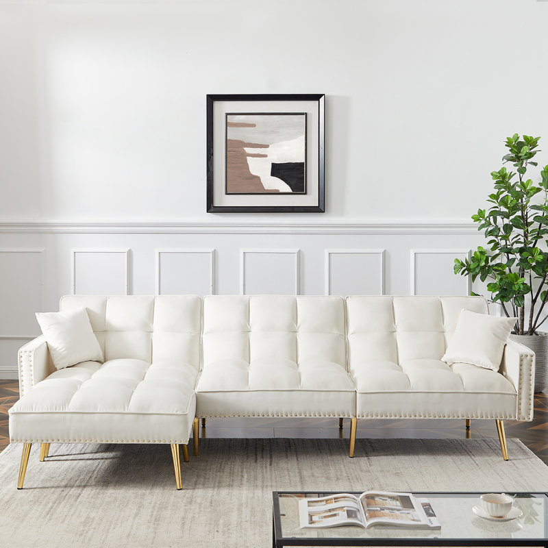 Canapé modulaire rembourré 2 pièces Magréb, Blanc