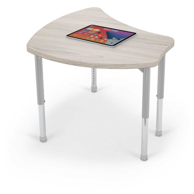 Bureau Shapes, bord assorti, pieds en platine