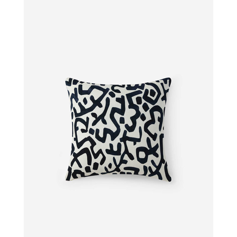 Coussin Maya, Blanc cassé abstrait 1